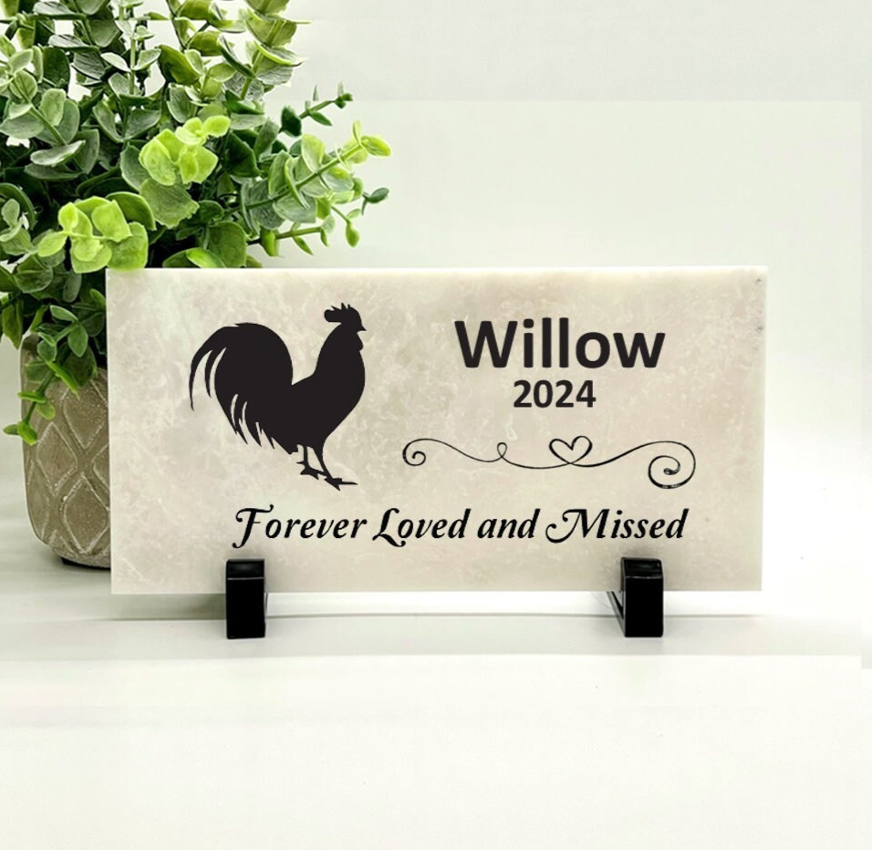 Rooster Memorial – Personalized Pet Memorial Stone – Rooster Loss sympathy Gift