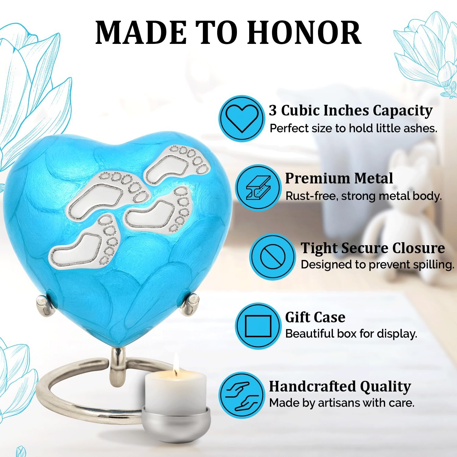 Baby Urns for Ashes Boy & Girl – Mini Urns for Baby Boy Ashes – Heart Shaped …