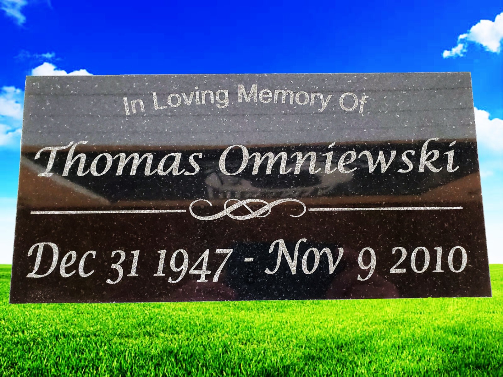 Personalized Memorial Stone Black Granite Grave Marker Custom Human Headstone t4