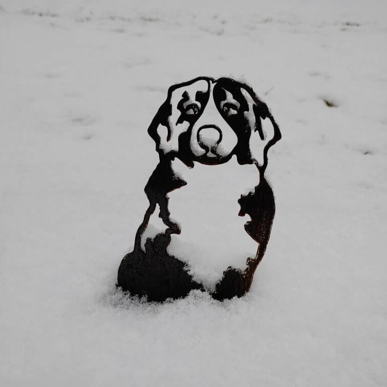 Bernese Mountain Dog Black Metal Silhouette
