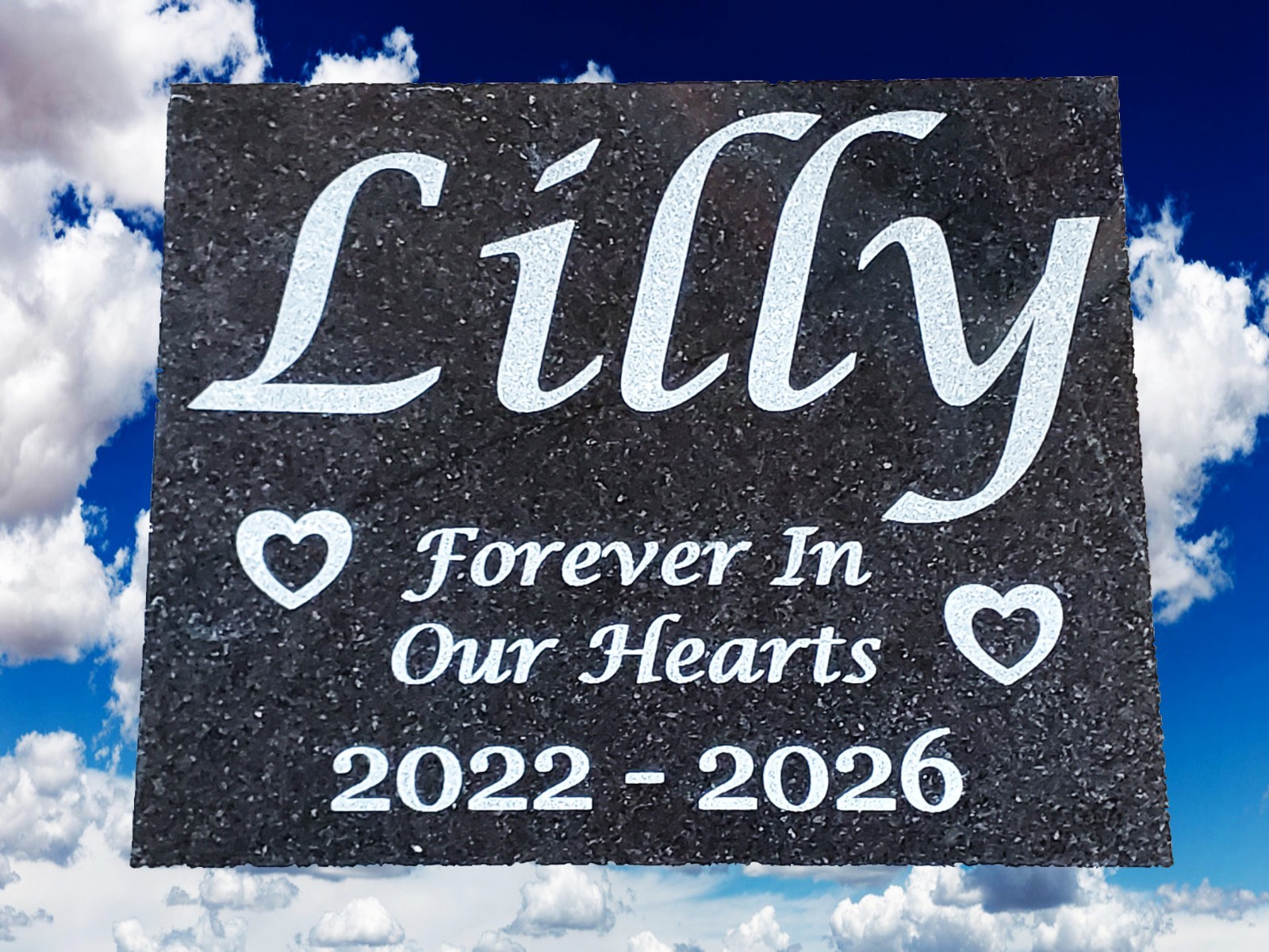 Pet Memorial Burial Stone – Grave Marker Headstone – Granite Garden Plaque A5