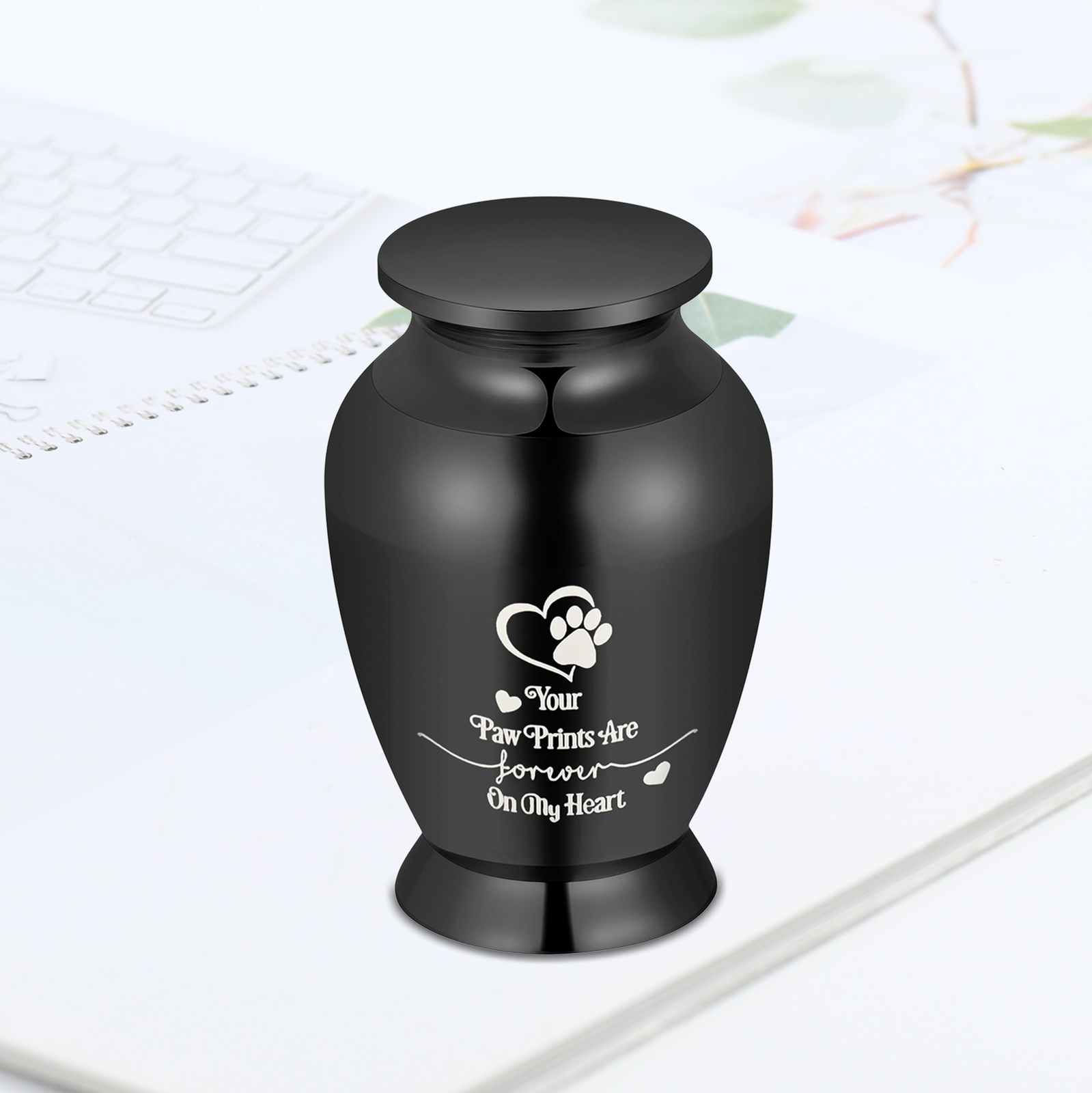 Pet Paw Print Urn for Ashes Cremation Urn for Ashes Keepsake Urn for Pet Ashes