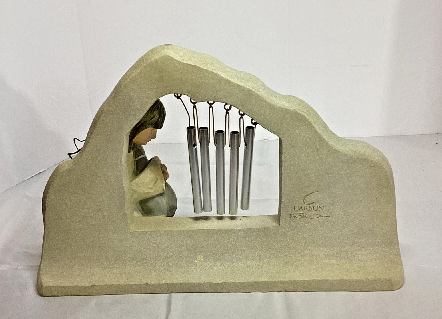 Pet Memorial Figurine Statue Angel Halo Wind Chimes Grave Stone Cat