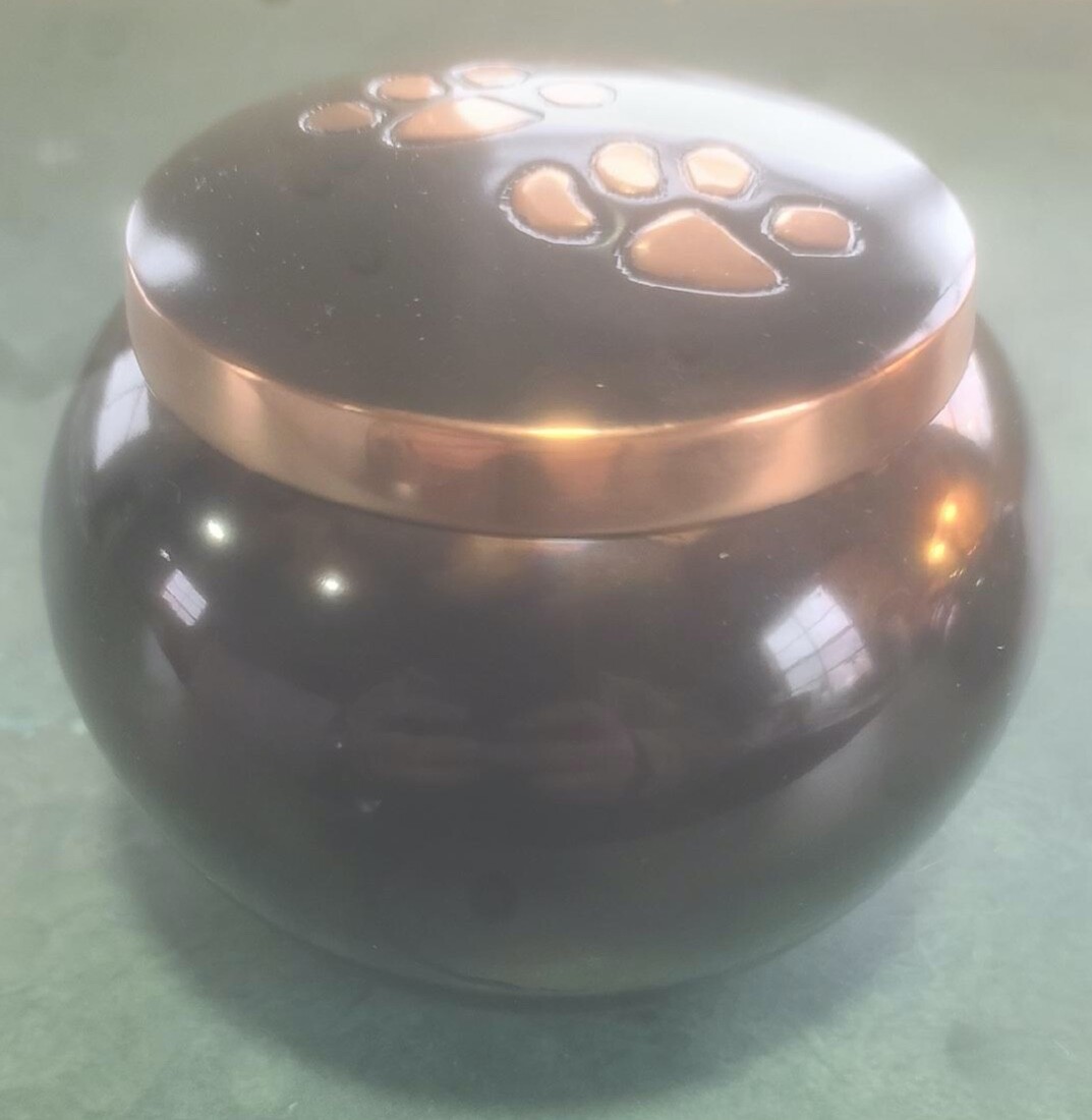 5″ Copper Paw Print Jar / Pot Style Pet Urn