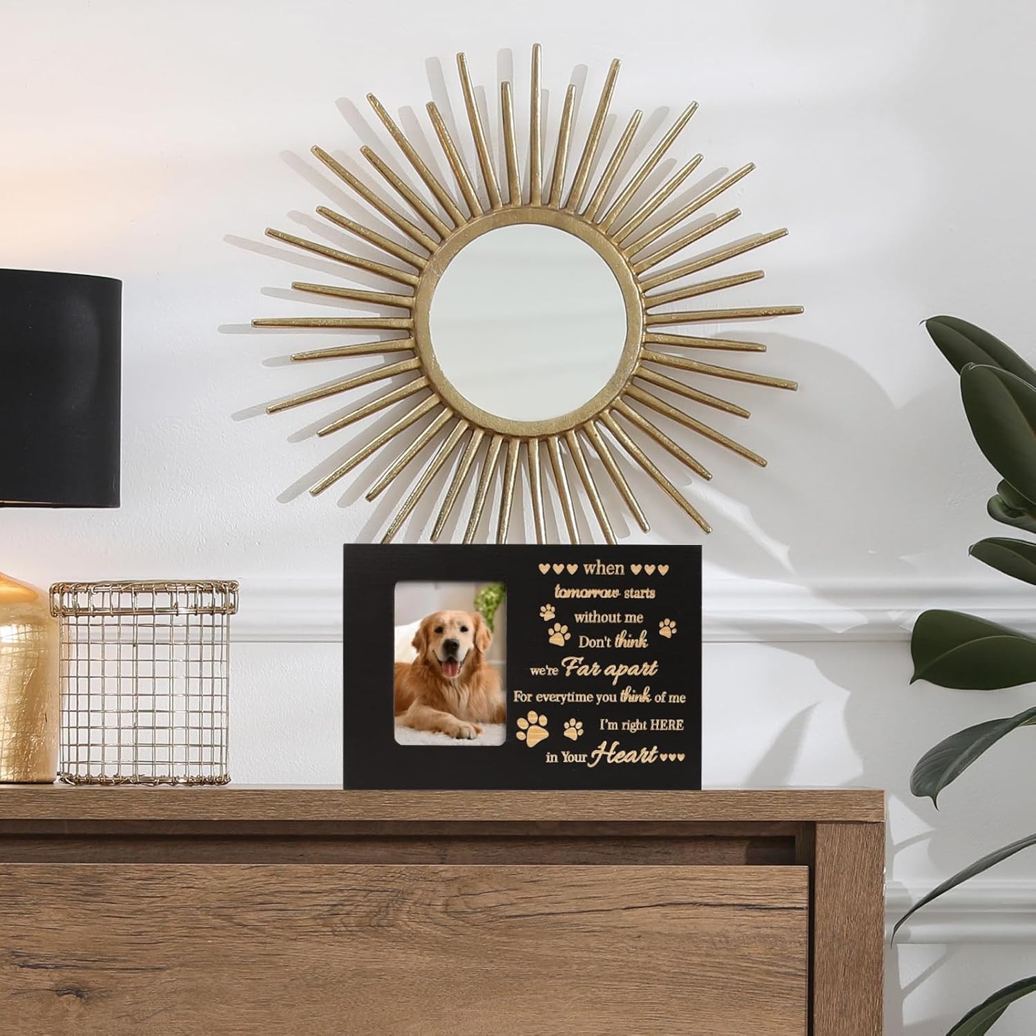 Pet Urns for Dog or Cat Ashes Wooden Funeral Cremation Urns with Photo Frame….