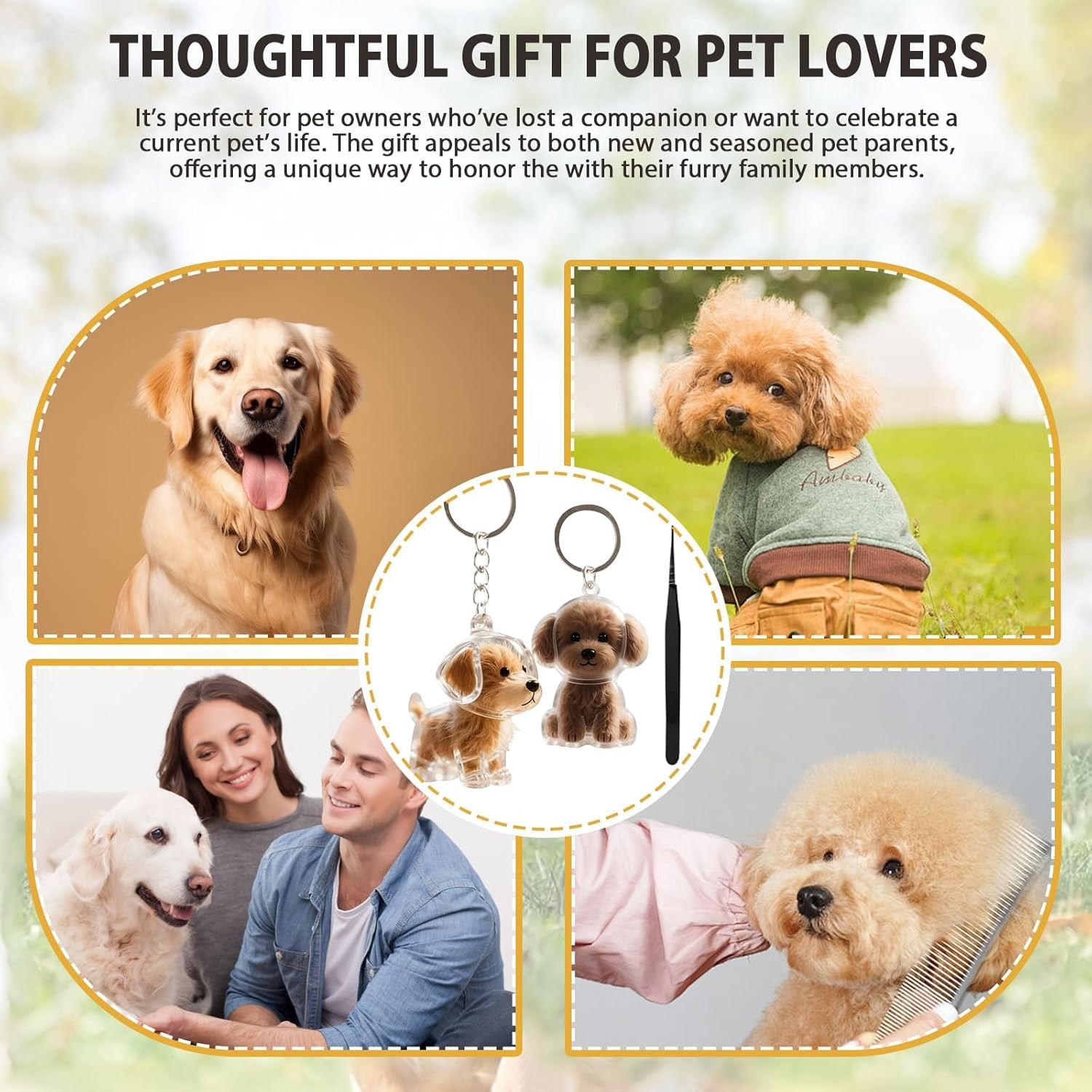 Dog Hair Memorial Keychain Pet Keepsake Storage Box 2 Pack Gift for Loss