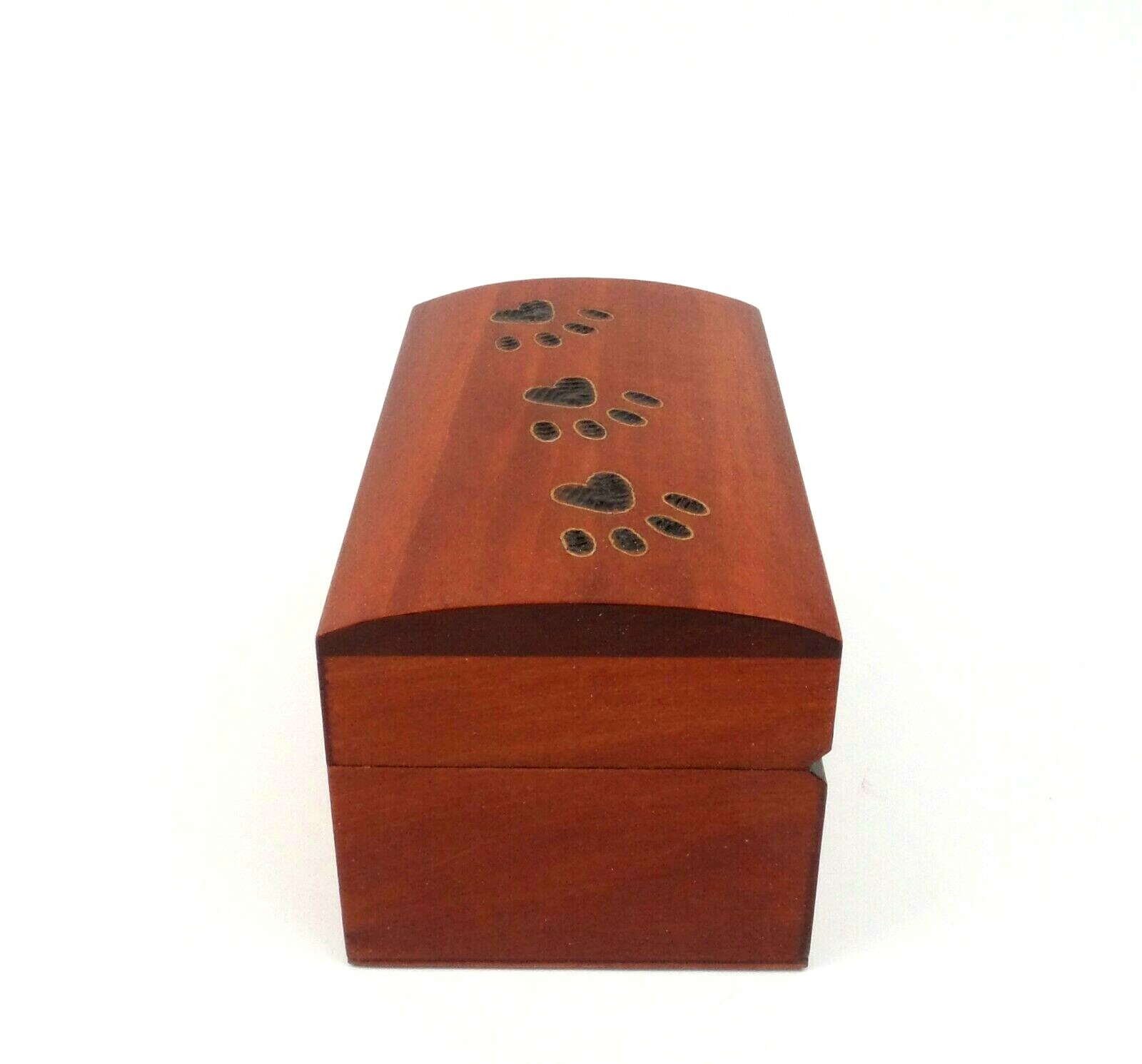 Small Pet Cremation Urn Inlay Paw Print Wood Box Cat Dog Ashes Memorial Chest
