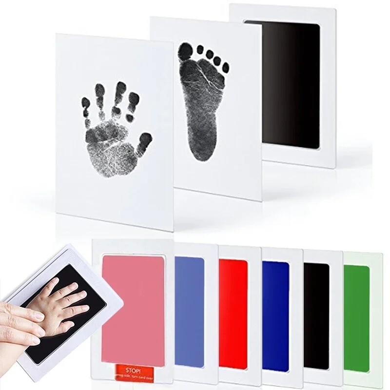 With A Photo Frame Dog Cat Baby Handprint Footprint Pad Paw Print Ink Kit Pad