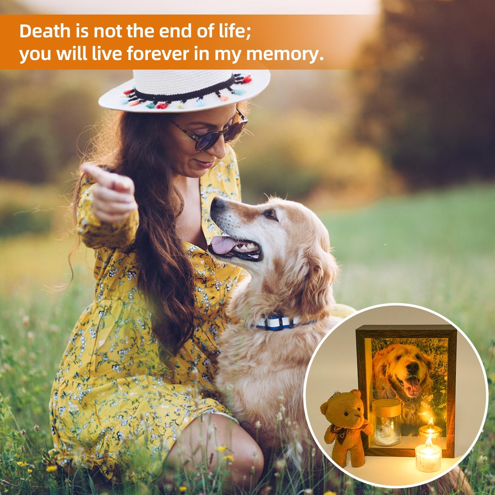 Sognotoy Wooden Dog Memorial Picture Frame 7×5 Sympathy Gift