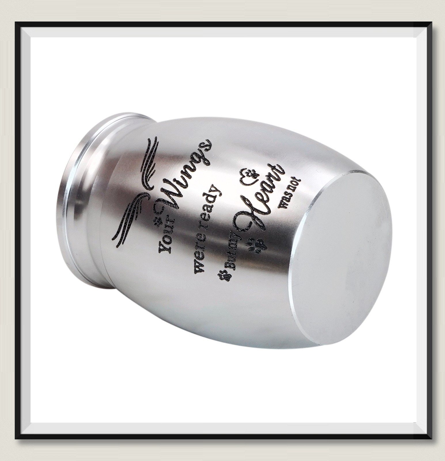 Mini Pet Memorial Small Urns 1.57 in for Dog Cat Ashes Stainless Steel (Silver)