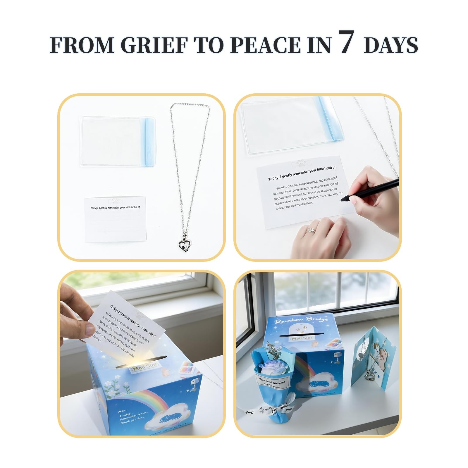 Dog Memorial Gifts, Sympathy Gift for Pet loss – Rainbow Bridge Remembranc