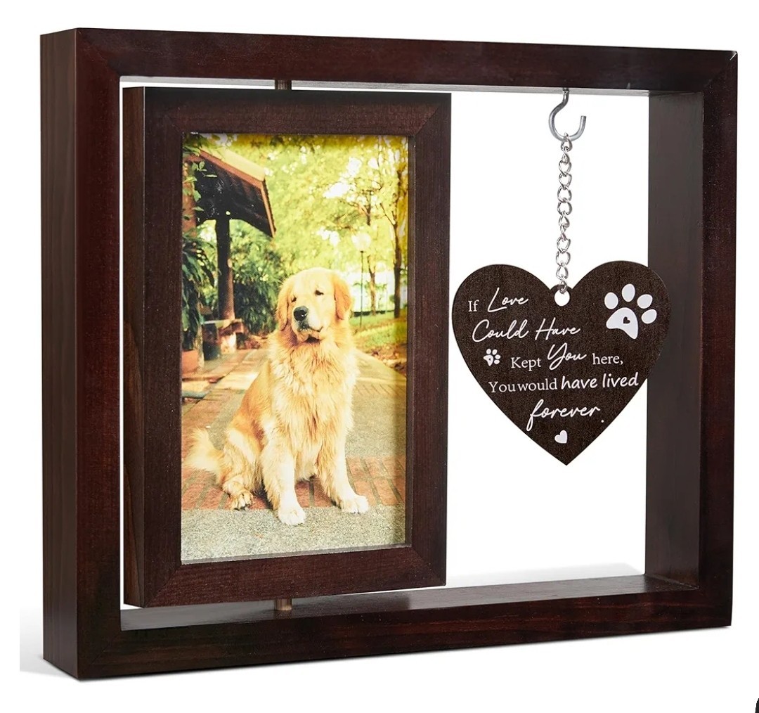 Dog&Cat Picture Frame Pet Memorial Gifts 360°Rotating Picture Frame (4×6″ Photo)