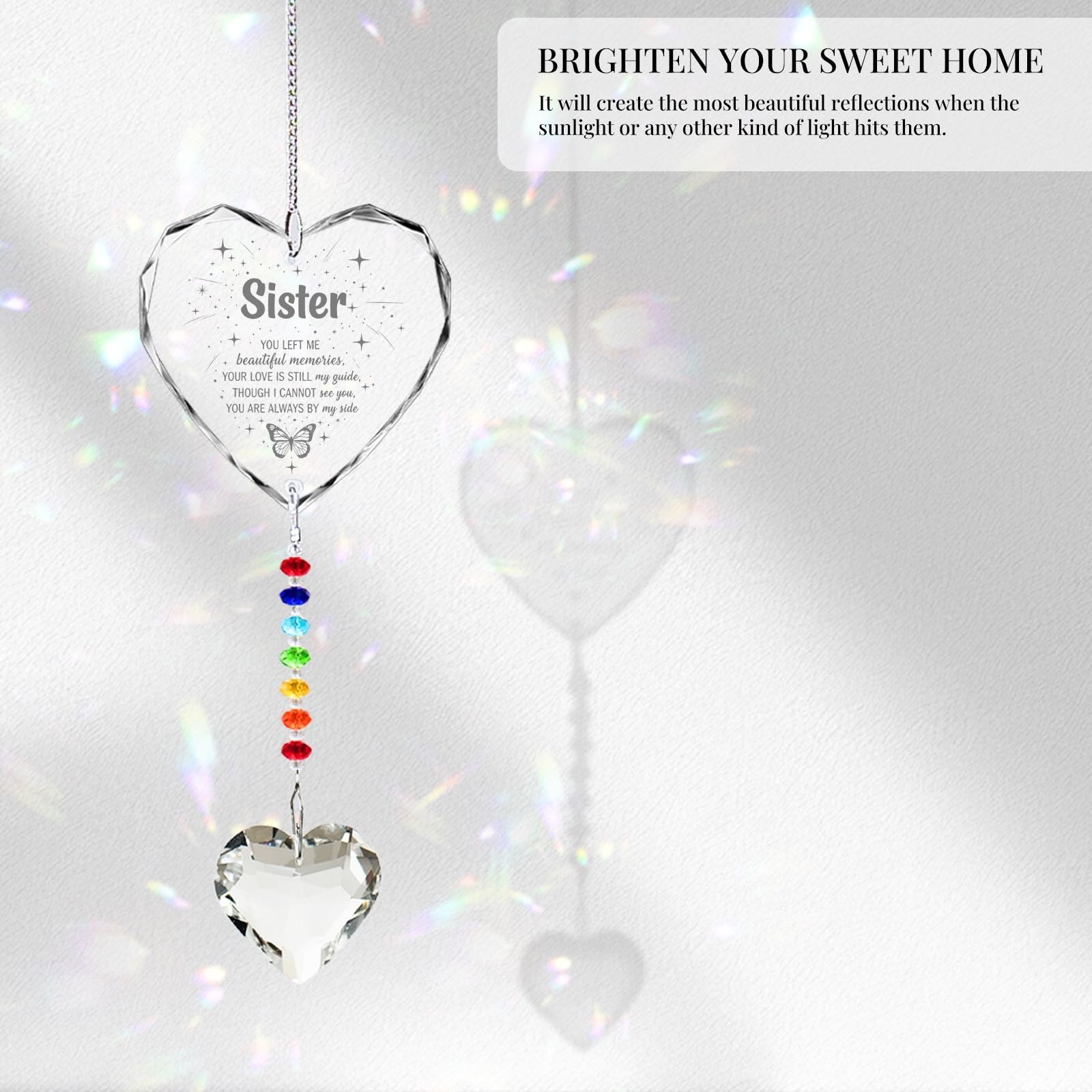 Memorial Gifts for Loss of Mom Dad Sister Husband Brother – Crystal Suncatche…
