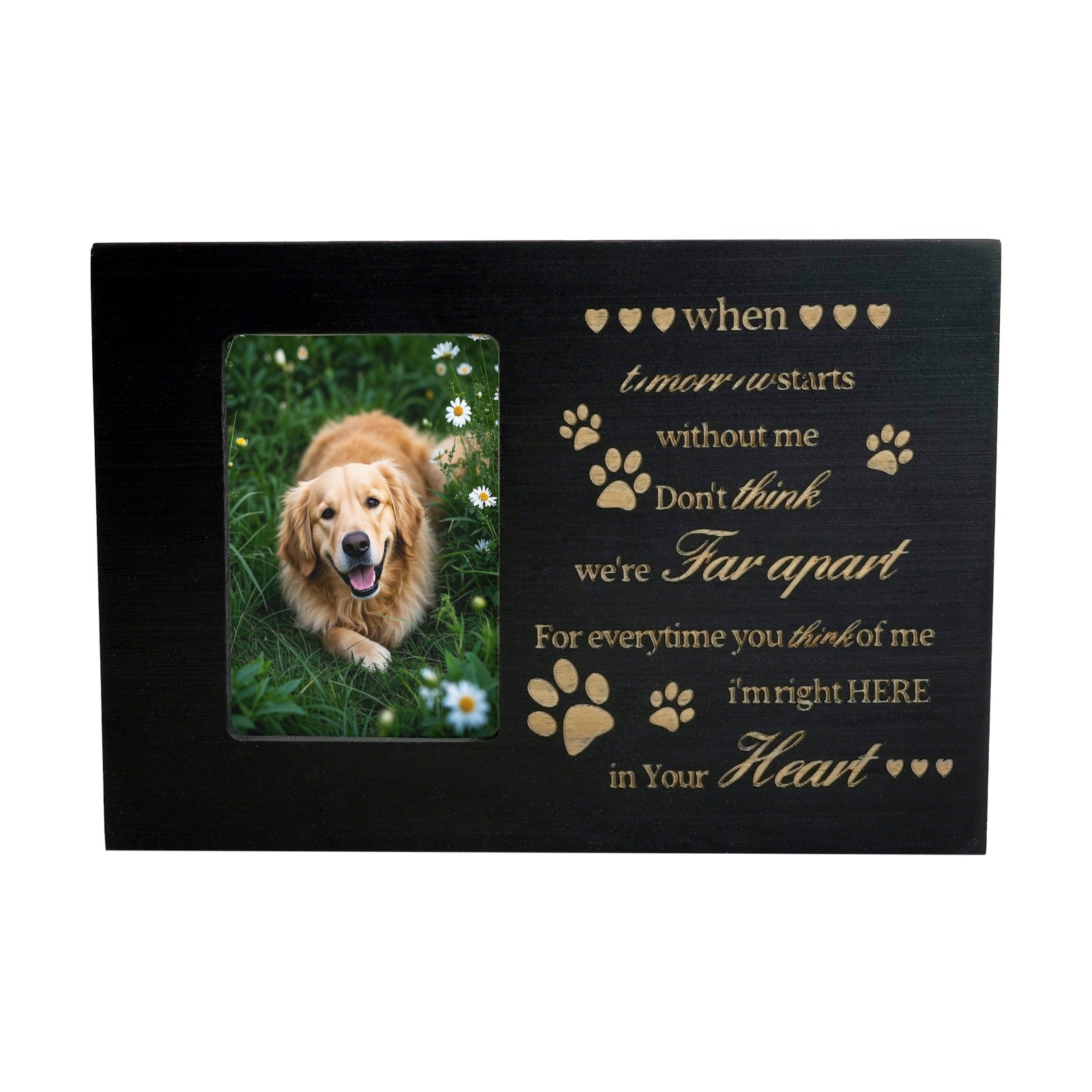 Large Wooden Pet Memorial Urns for Dogs and Cats Ashes with Photo Frame(Love)