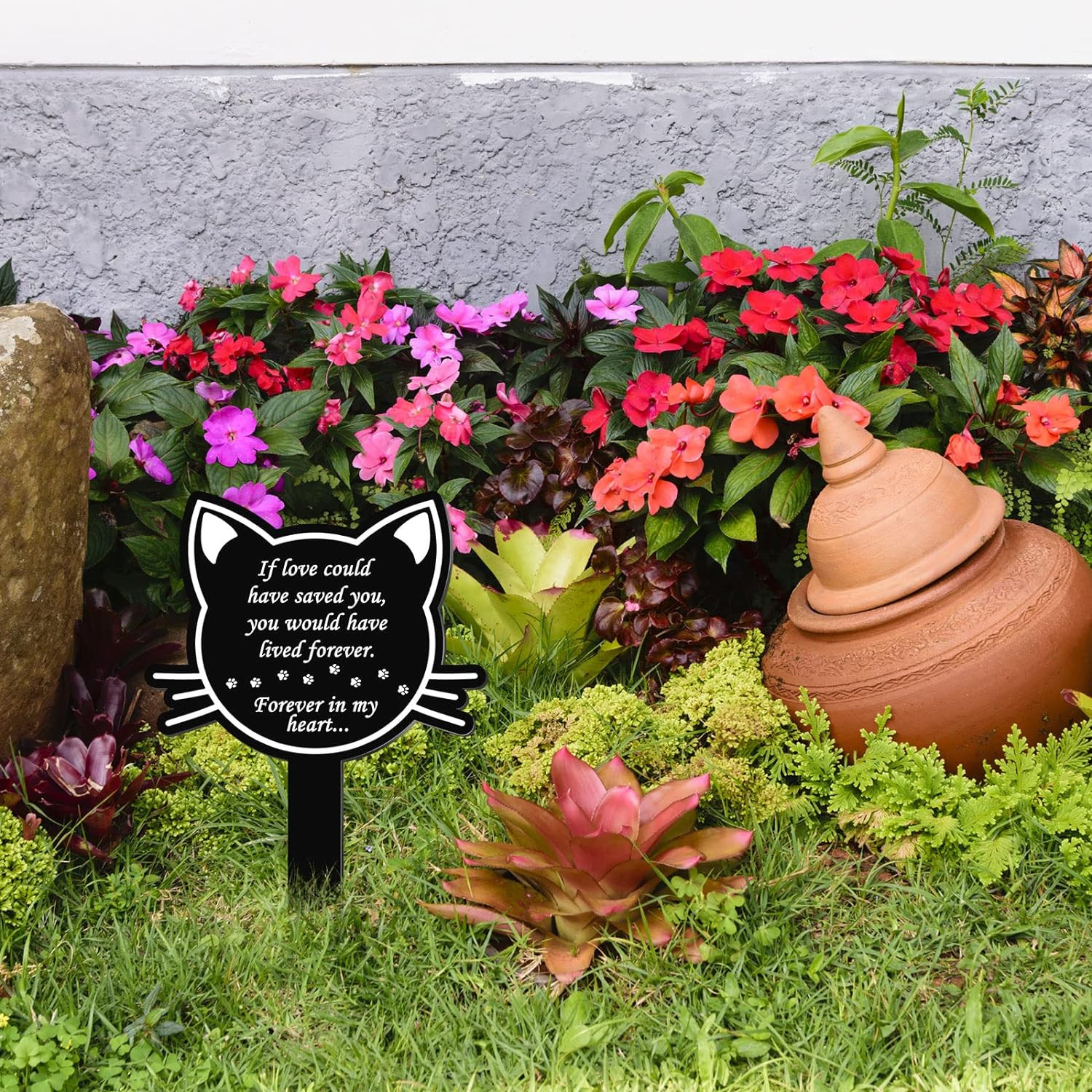 Pet Grave Marker Memorial Gifts Pet Loss Stake Memorial Plaques for Outdoors Gar