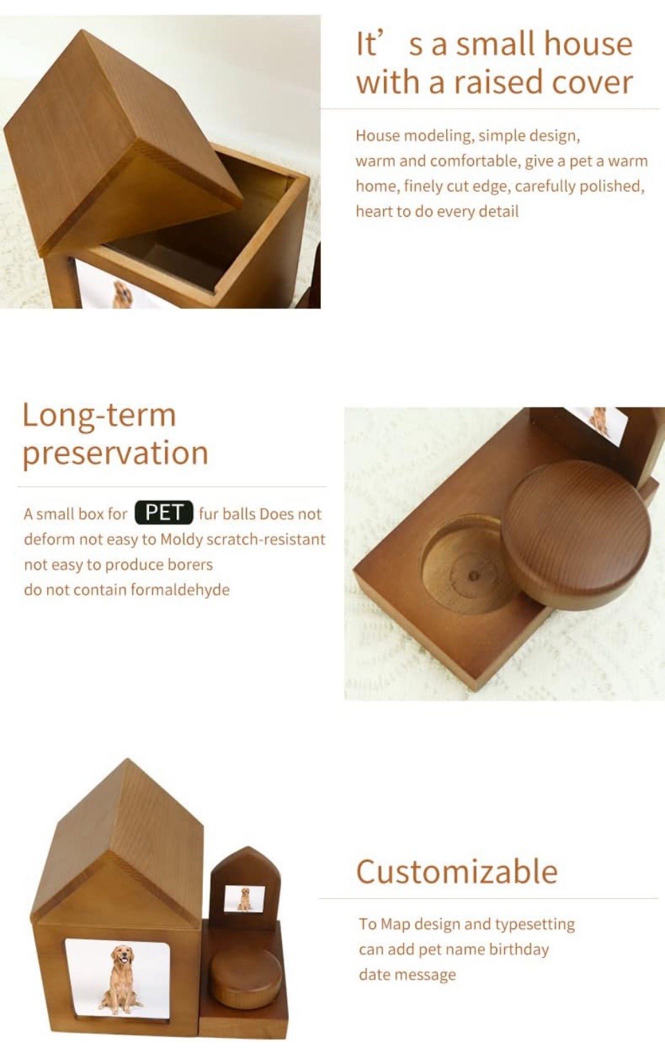 NEW DOG CAT Pet Memorial Urn for Ashes Photo Frame Keepsakes Box Cremation Urns