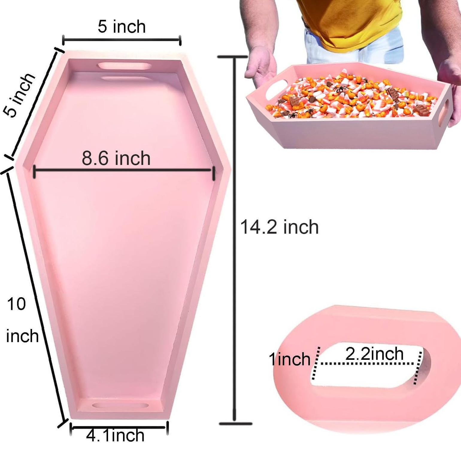 Pink Halloween Decor – Coffin Tray 14.2” Tall Halloween Decorations for Her …