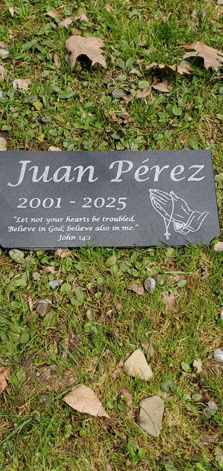 Loved One Memorial Grave Marker Headstone Garden Granite Stone Burial Plaque t10