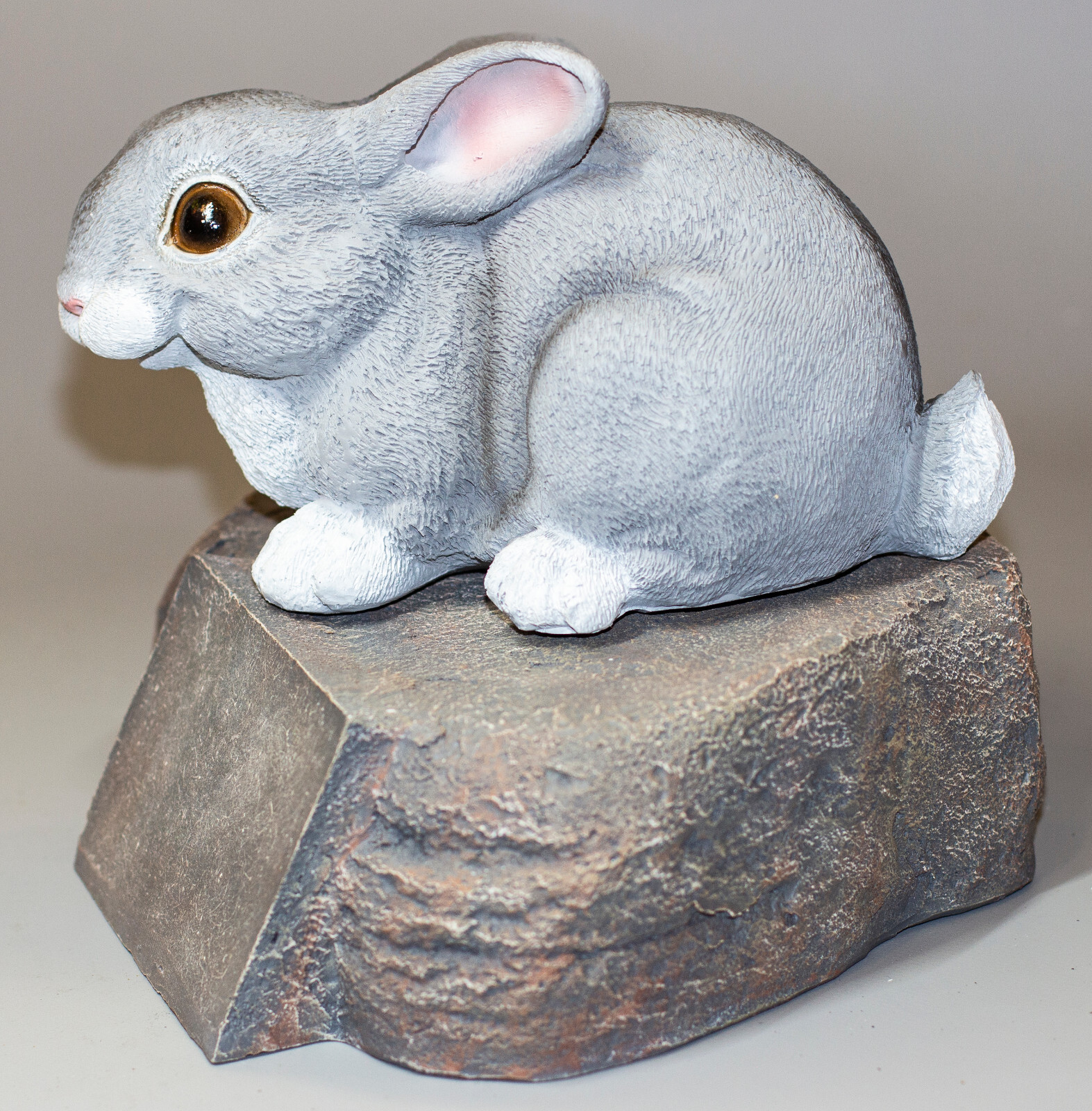 Pet Memorial Stone Rabbit Urn Gray Bunny Ashes Statue Grave Marker Personalized