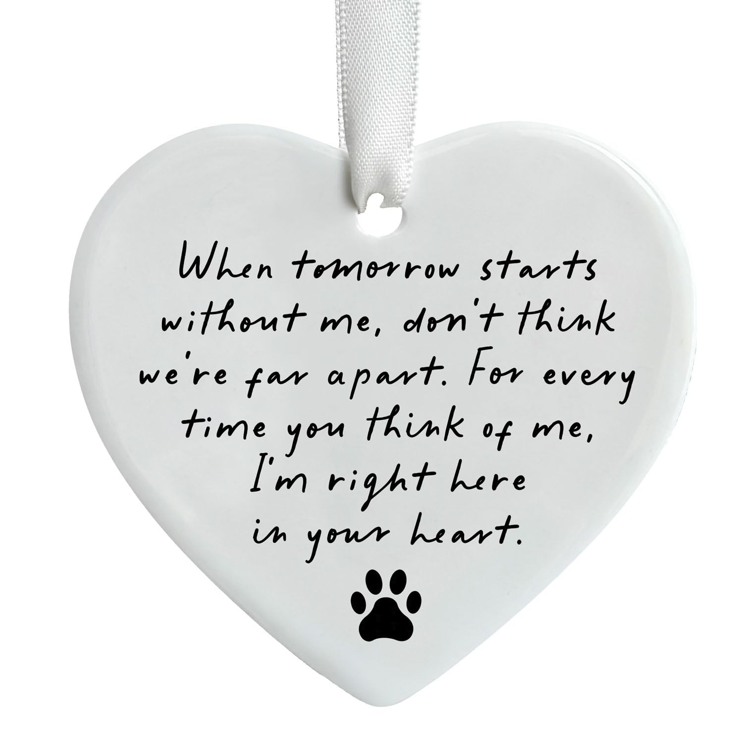 OFlyDesigns Pet Memorial Ceramic Heart Keepsake,When Tomorrow Without Me