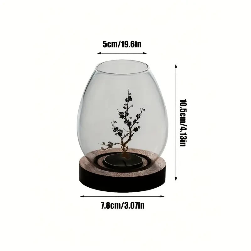 Gentle Light Memorial – Glass Candle Holder with Wooden Base