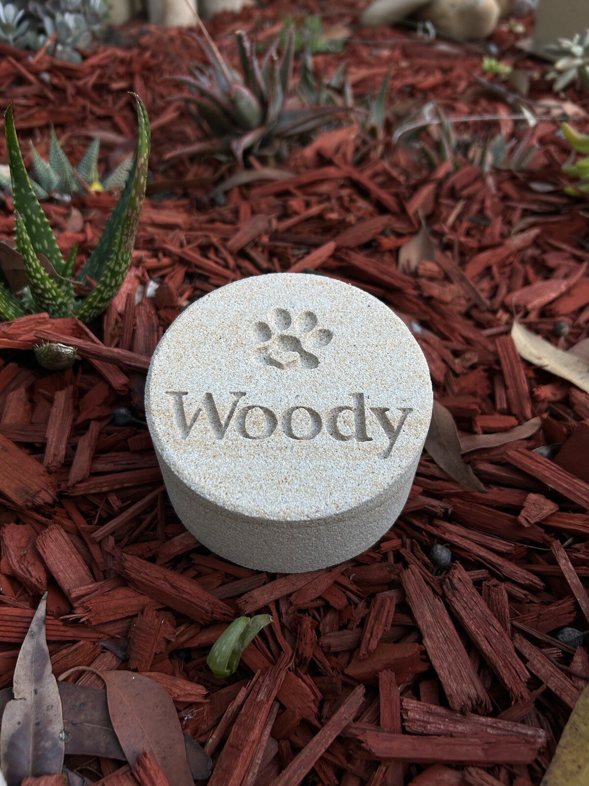 Memorial Keepsake for Pets Personalised Sand stone