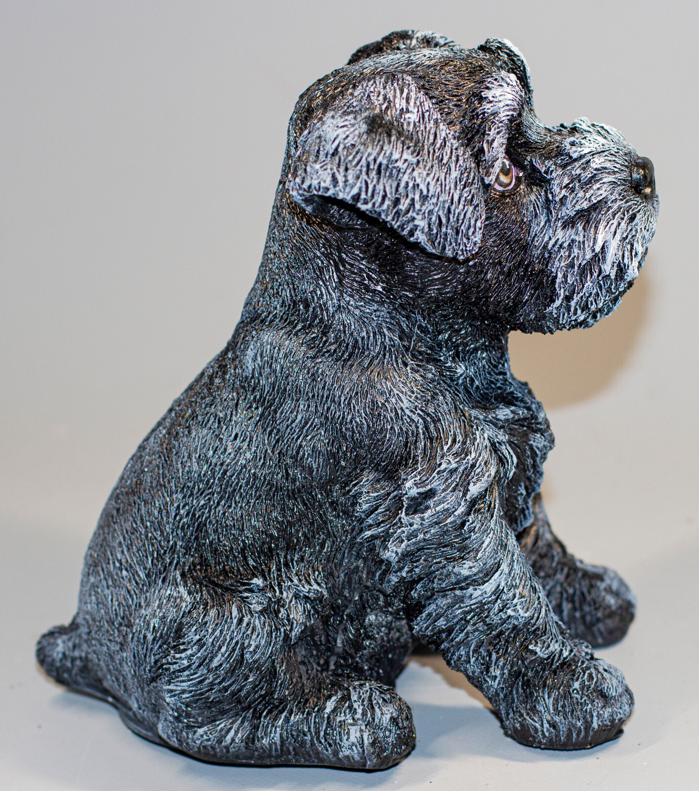 Black Schnauzer Urn Dog Ashes Pet Loss Cremation Statue Unique Memorial Keepsake
