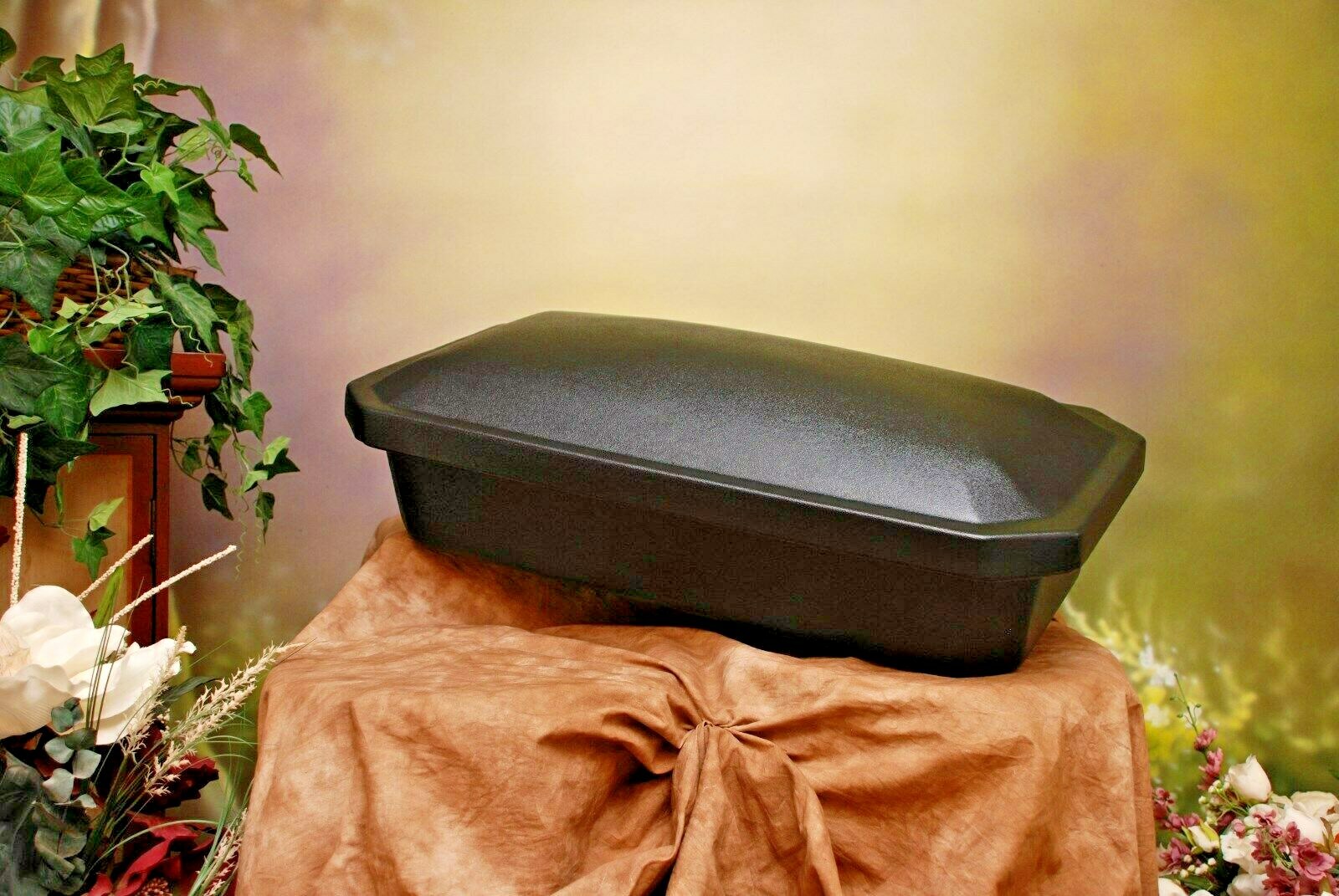 Newnak’s- Small 18″ Deluxe Pet Casket Black/Silver