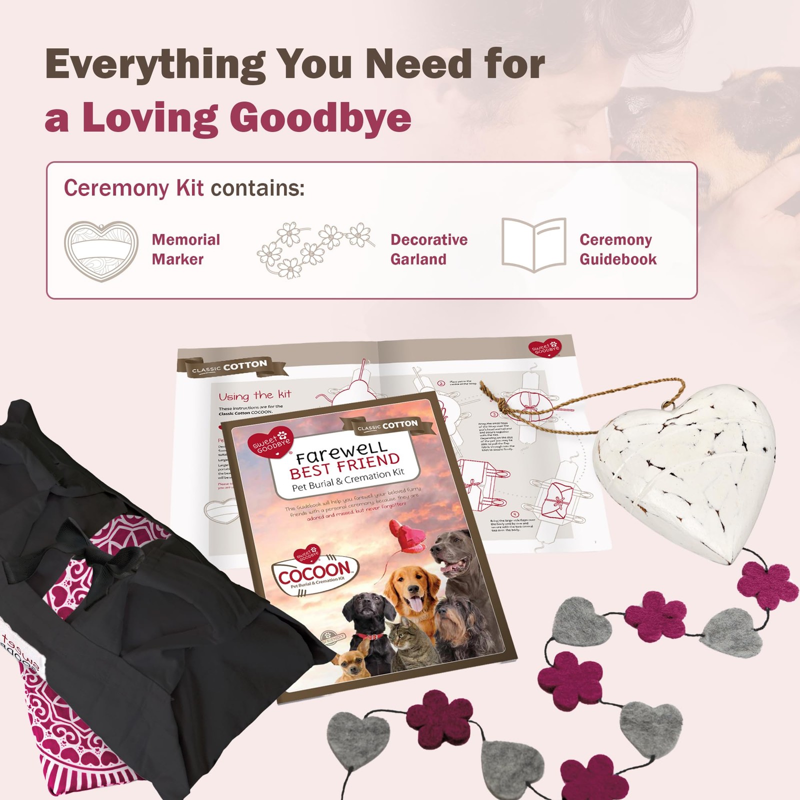 Sweet Goodbye Cocoon – Eco-Friendly Pet Burial Cremation Ceremony Kit Classic