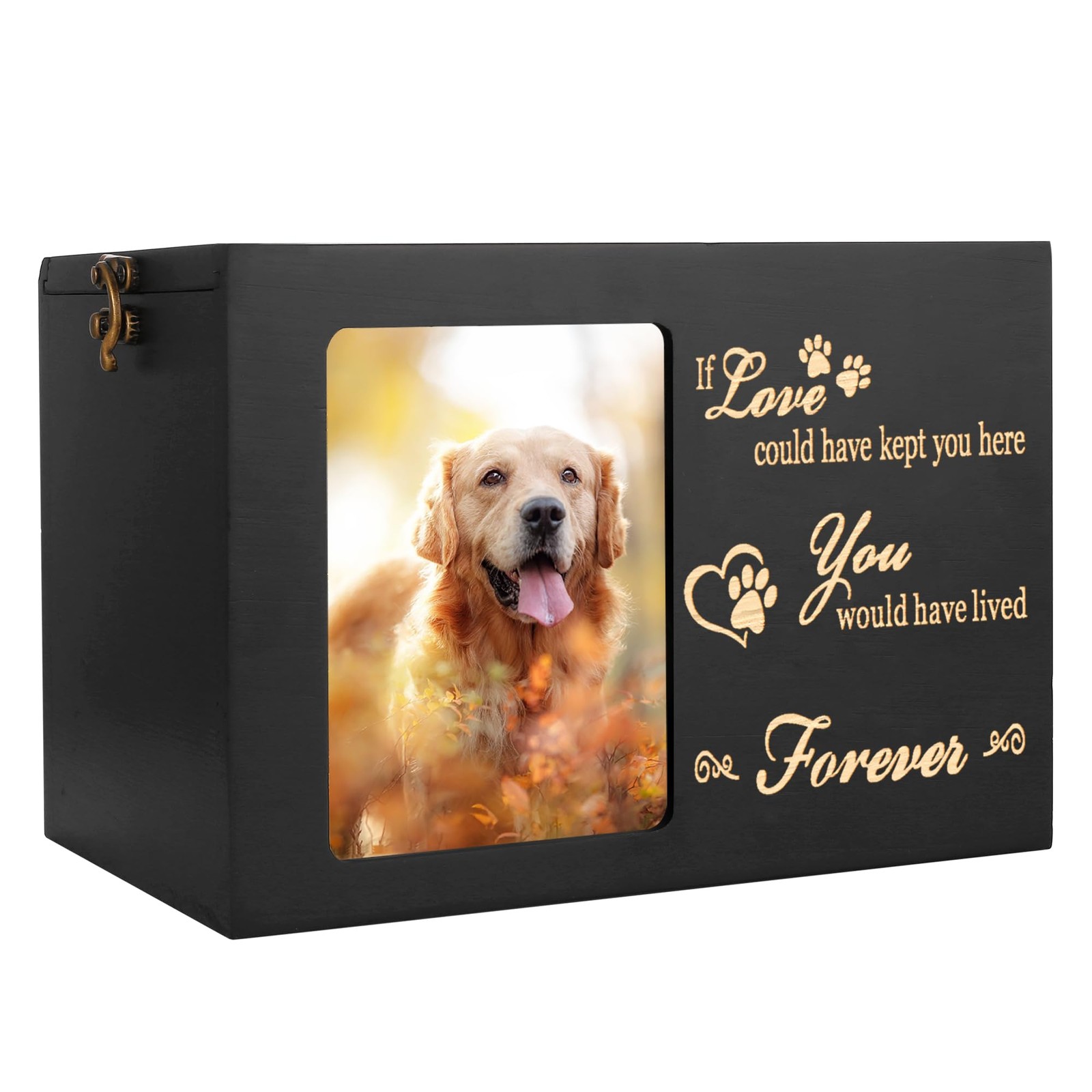 Pet Memorial Urns for Dog or Cat X-Large – Capacity 140 Cubic Inches, Black