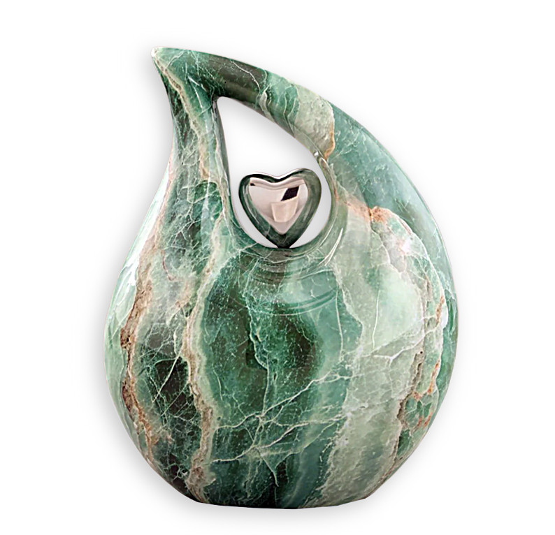 Full Size Emerald Green Metal Cremation Urn Adult Funeral Memorial Handcrafted