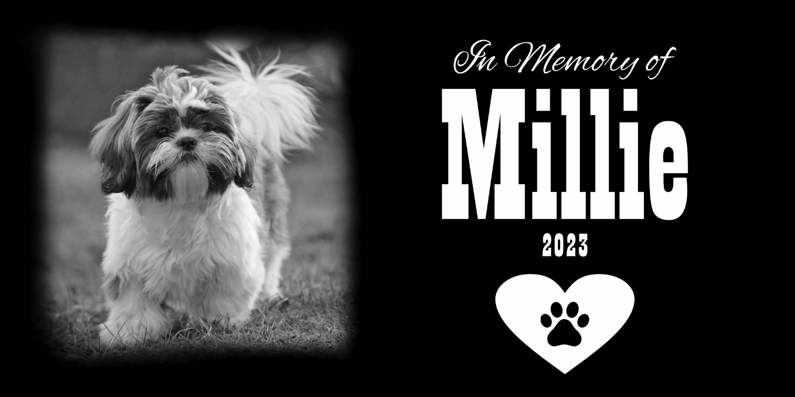 Personalized Pet Stone Memorial Grave Marker Human headstone dog Shih Tzu