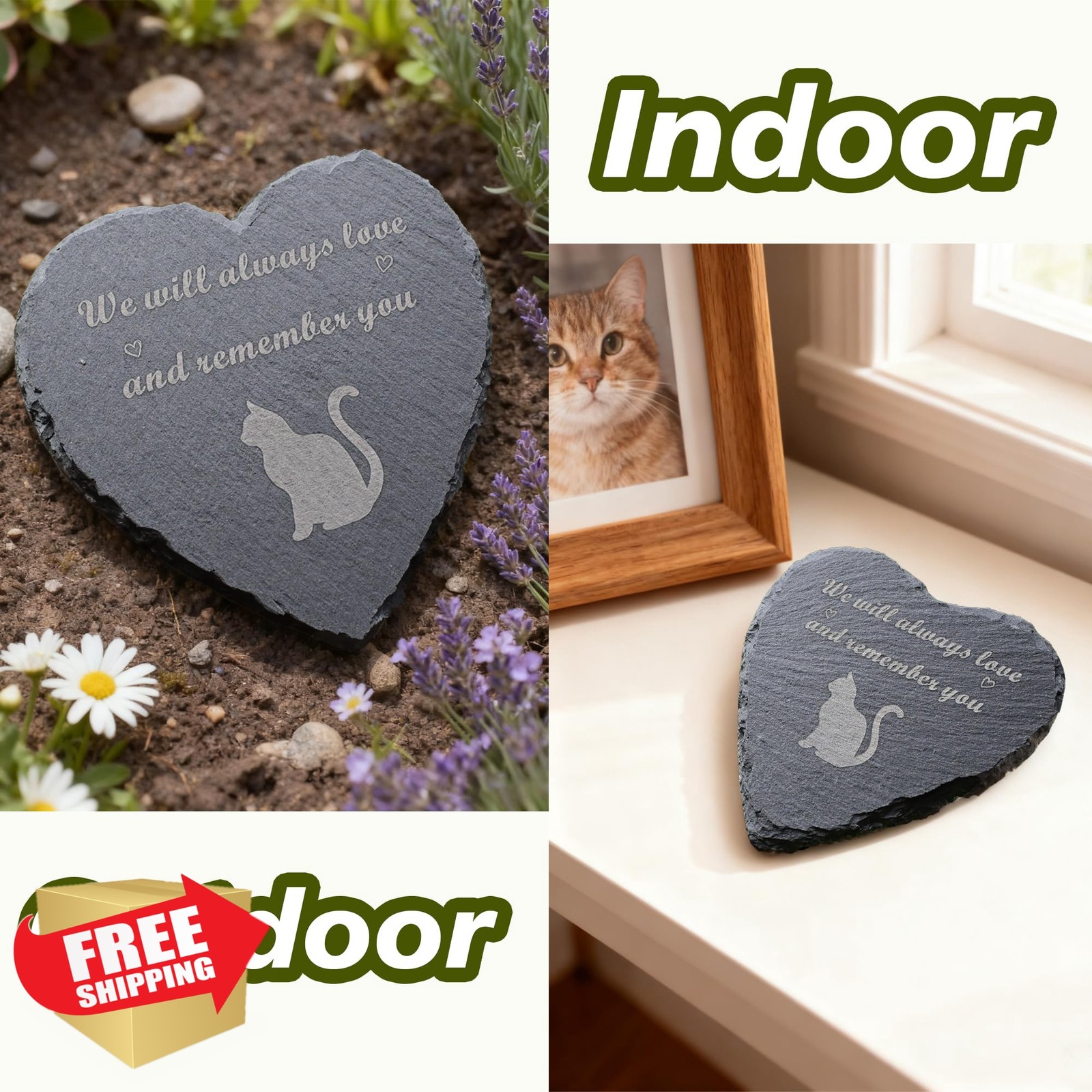 SZKISIDA cat memorial stone 6 inch