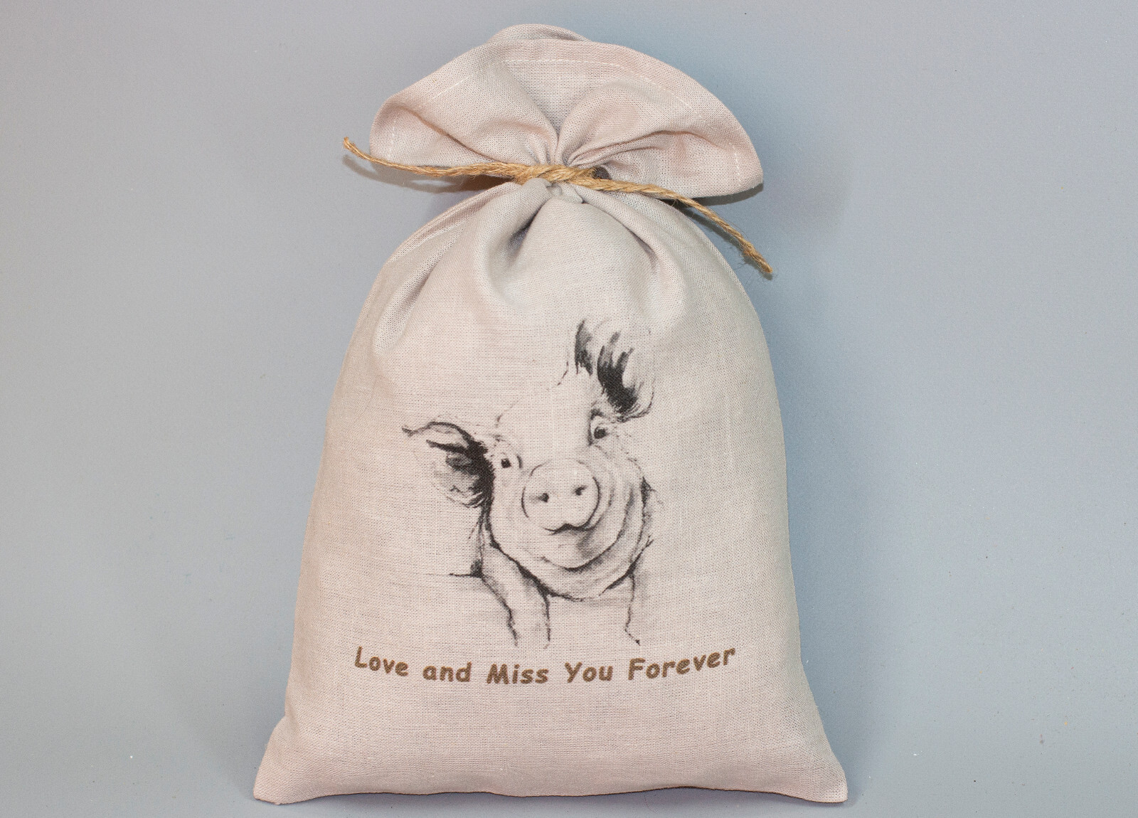 Tote Bag Pig Memorial Keepsake Decorative Fabric Pouch Ash Holder Sympathy Gifts