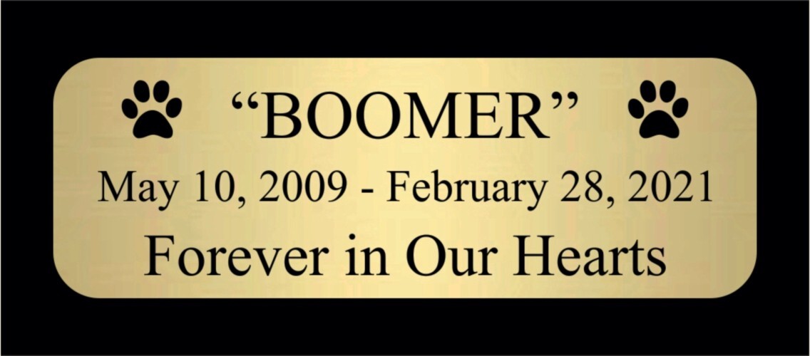 1×3″ Custom Personalized Gold or Silver Aluminum Pet Memorial Name plate