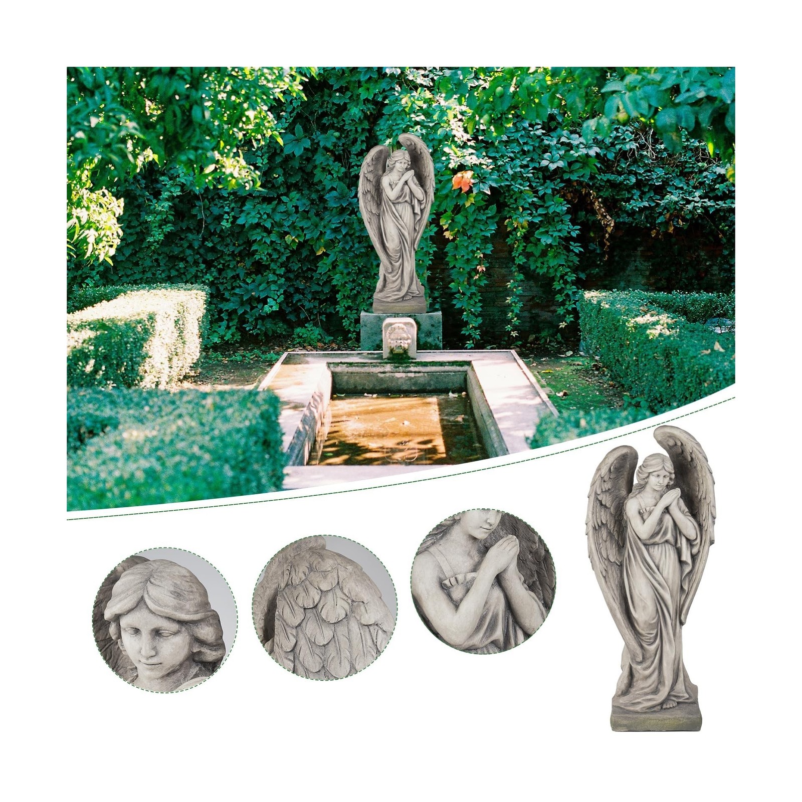 Outdoor Statues Angel Décor Garden Statue – 34 inch Large Garden Angels Out