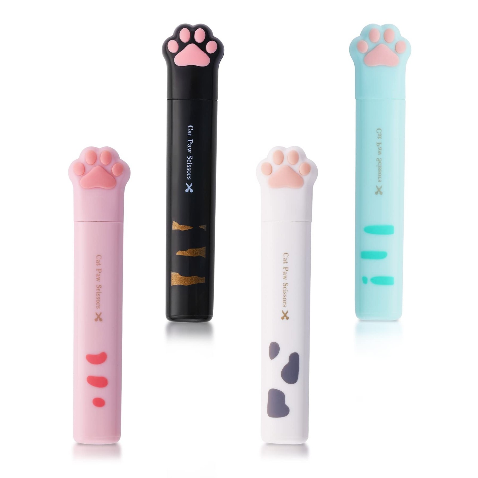 4 Cute Mini Cartoon Cat Paw Stainless Steel Craft Scissors, Folding Stationer…