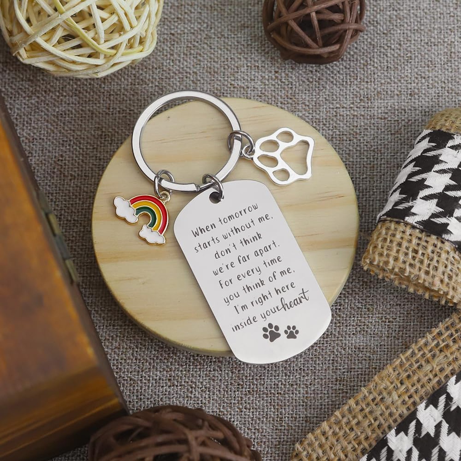 Gifts for Loss-of Dog – Rainbow Bridge Dog Memorial Keychain Sympathy Bereave…