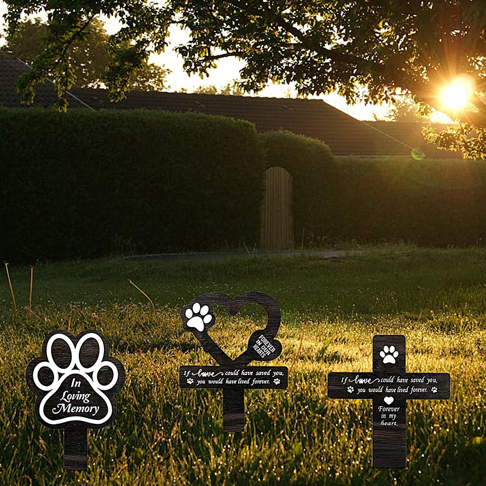Pet Memorial Graves Markers Dog Cemetery Garden Memorial Stake Grave Decor Cross