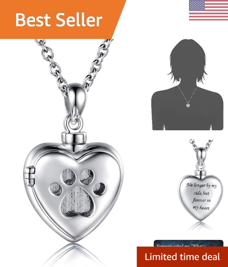 Dainty Pet Memorial Jewelry – 925 Silver Ash Pendant Necklace for Grieving Souls