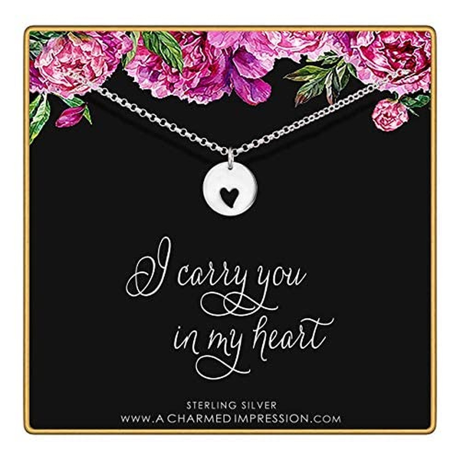 Sterling Silver I Carry Your Heart Cutout Necklace – Loss Remembrance Gift