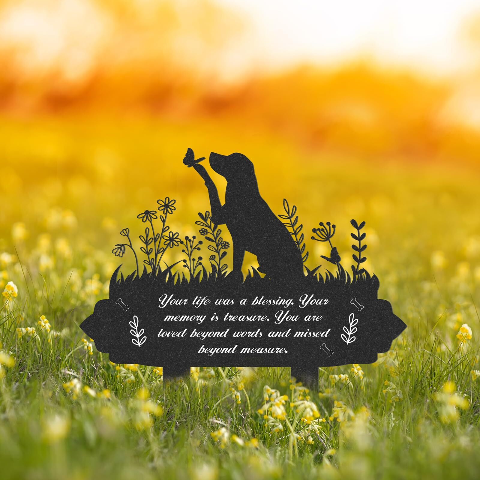 Memorial Pet Grave Markers- Metal Dog Pet Grave Markers Garden Grave Decorati…