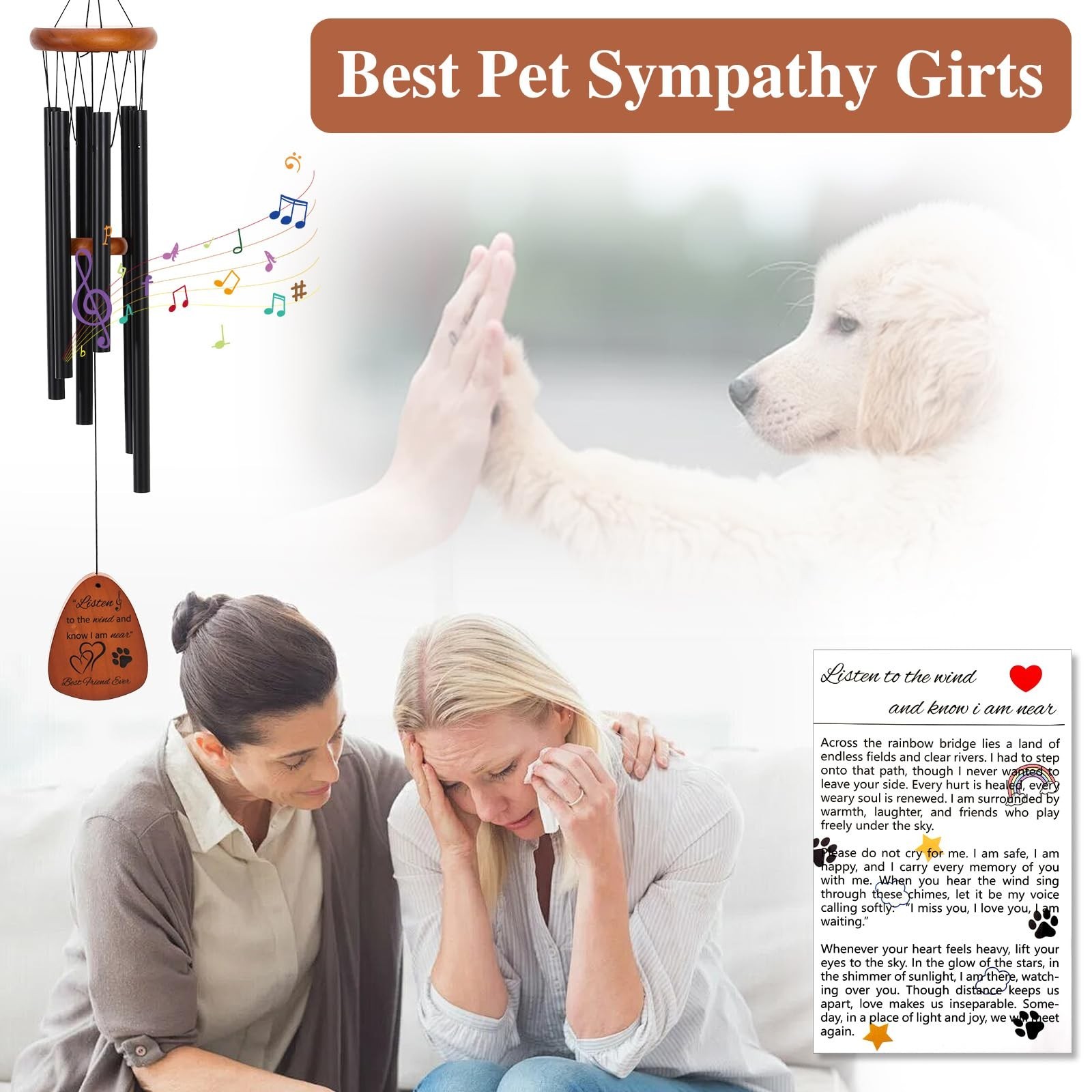 Memorial Gifts for Loss of Dogs, Pet Memorial Wind Chime and Dog Angel Memori…