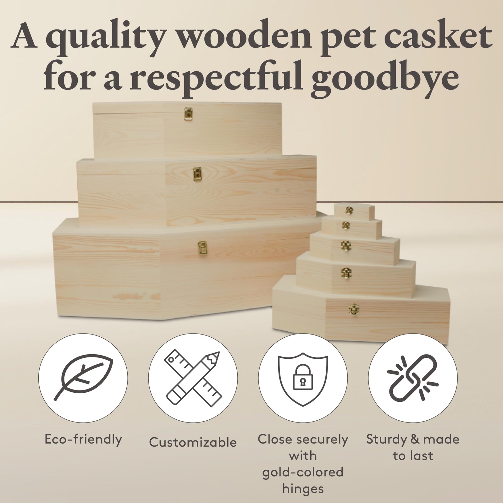 Pet Casket – 30″ Wooden Burial Box for Dogs and Cats, Strong and Safe Baltic …