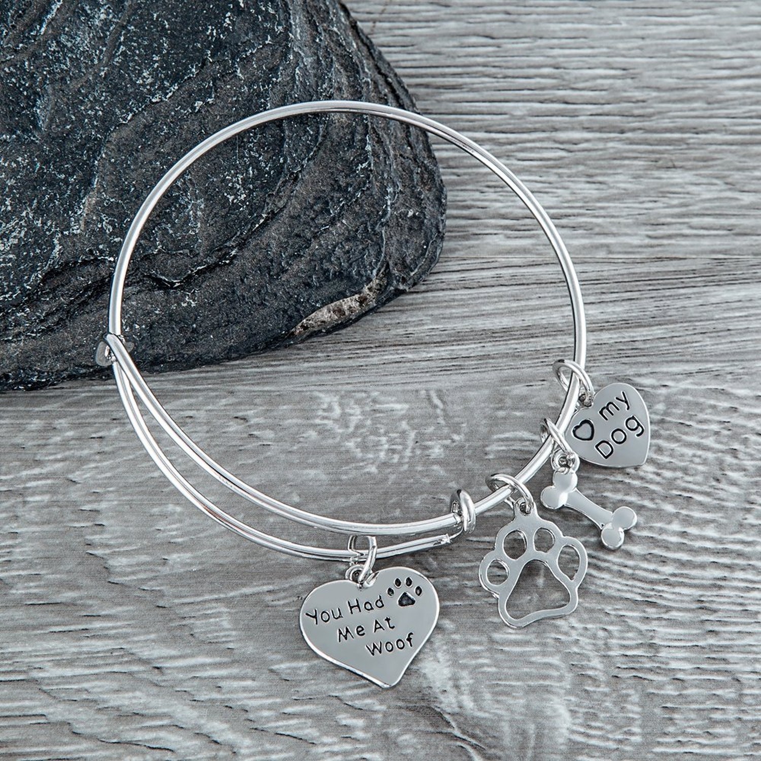 Infinity Collection Dog Charm Bracelet – Paw Print Jewelry- Dog Lovers Bracel…