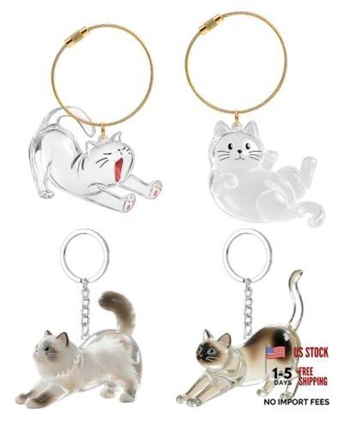 4 PCS Cat Hair Memorial Keepsake – Pet Fur Keychain Collecting Hair for Pet