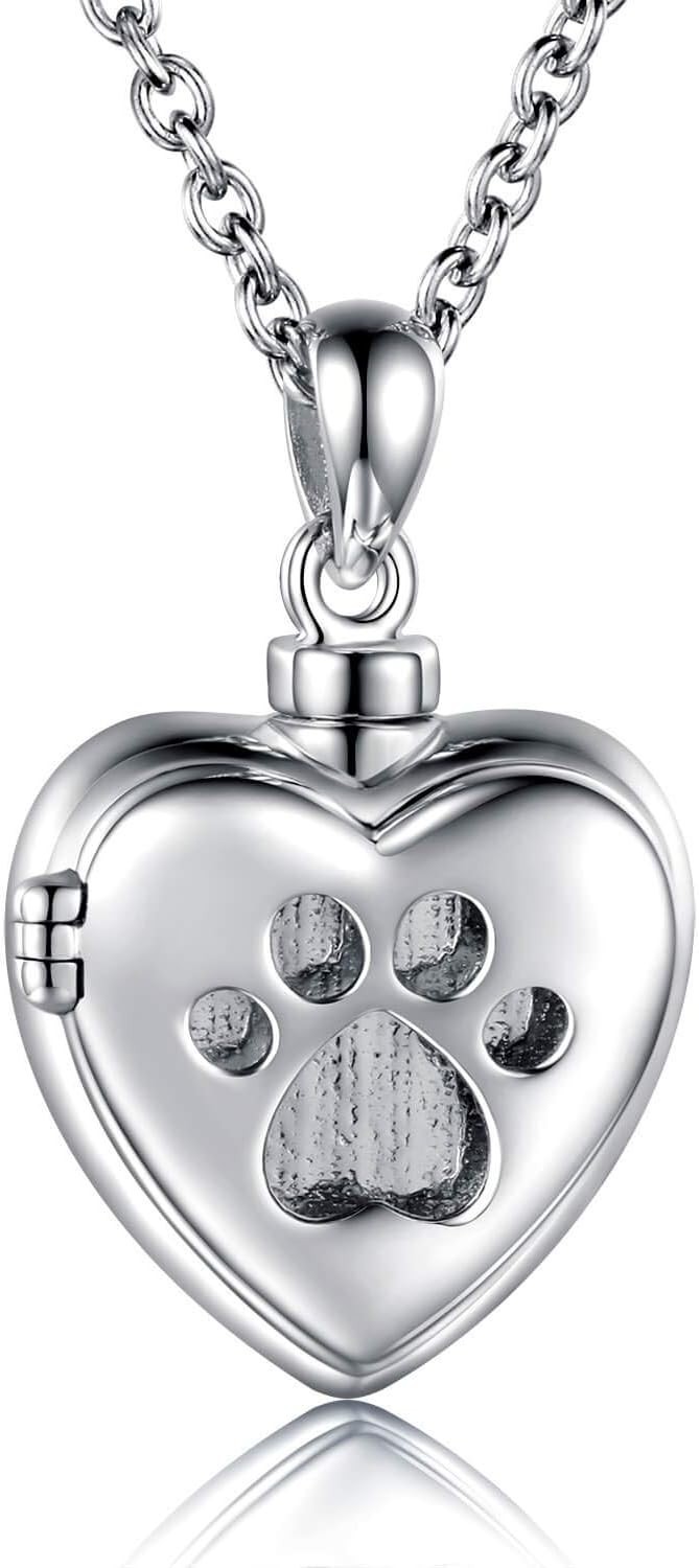 Dainty Pet Memorial Jewelry – 925 Silver Ash Pendant Necklace for Grieving Souls