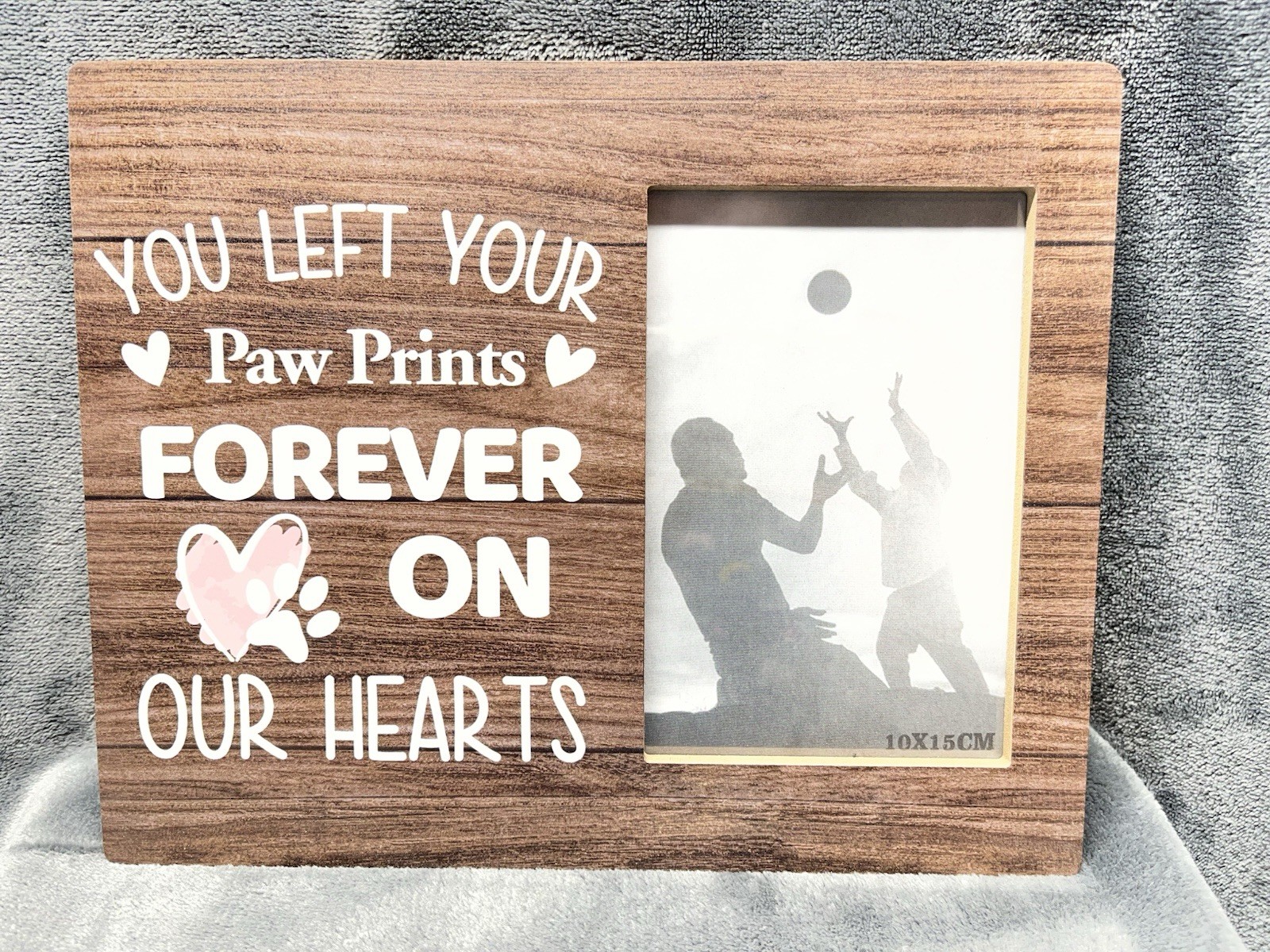 Pet Dog Memorial Wooden Picture Frame – You Left Your Paw Prints Forever NEW
