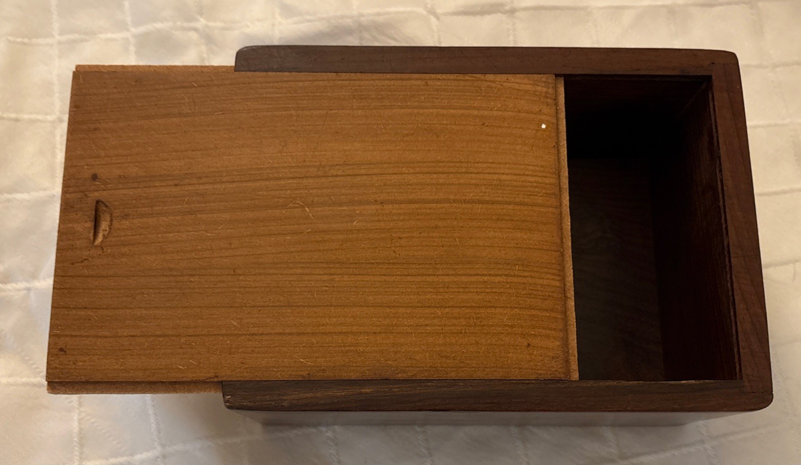 Wooden Handmade Slide Lid Memorial Box Walnut – 7.5”x5.5”x4”