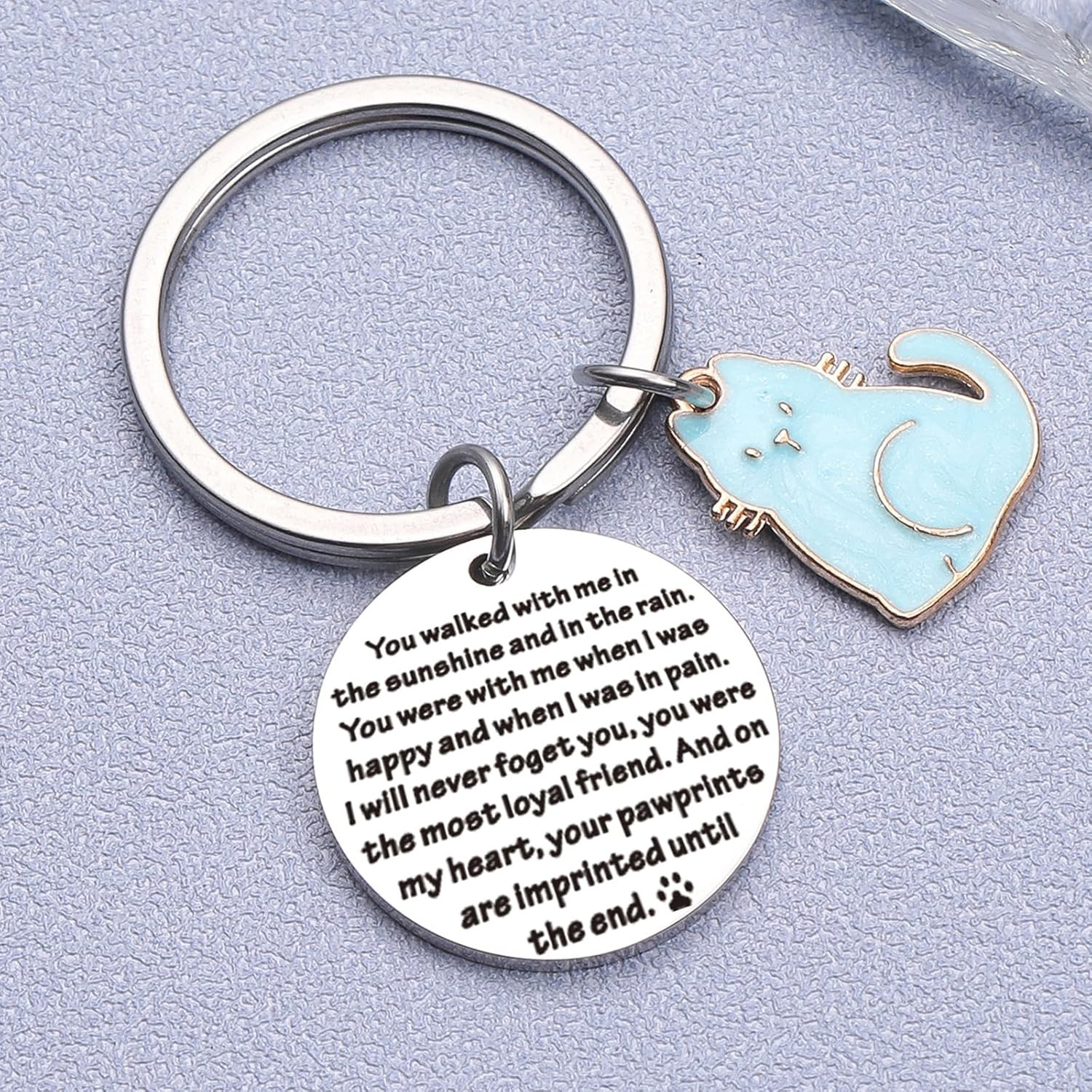 Cat Passing Away Keychain Cat Loss Gifts Pet Remembrance Keychain Loss of Cat Sy